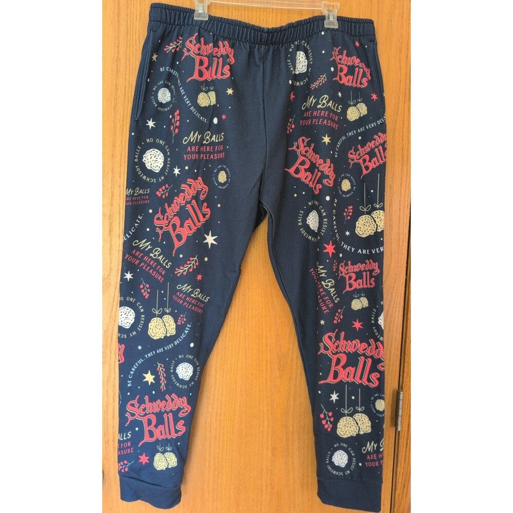 Pajama Lounge Pants Men's Size 3XL-SNL Skit "Schweddy Balls" Funny Holiday Gift